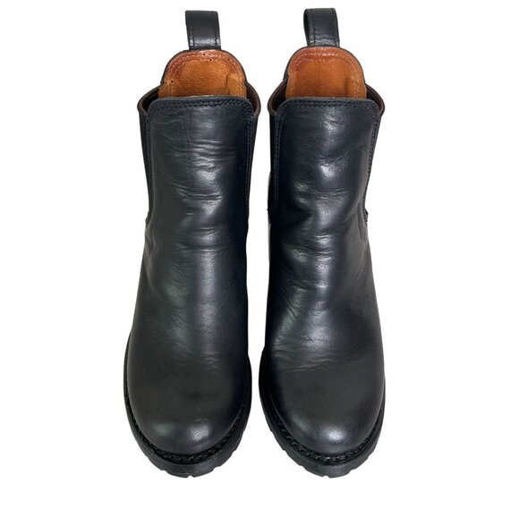 Frye Sabrina Chelsea Black Leather Chunky Heeled Boots - Size 7.5 - Picture 5 of 14